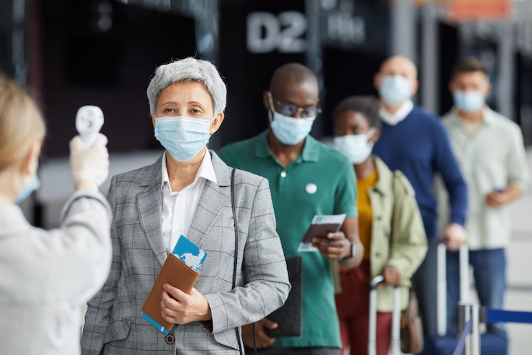 Elderly People, In Line, Covid, Masks