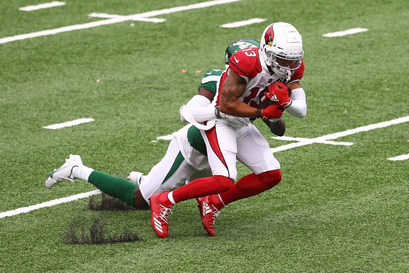 Christian Kirk gets tackled against the Jets.