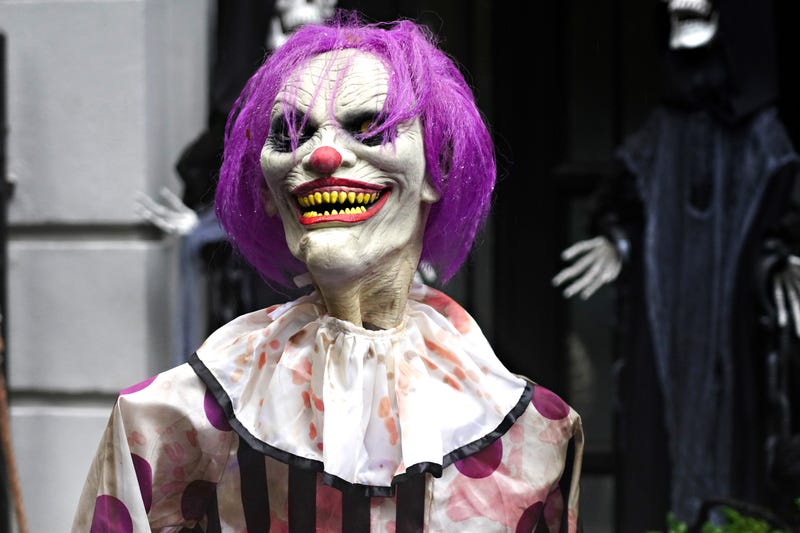 Scary clown at haunted house