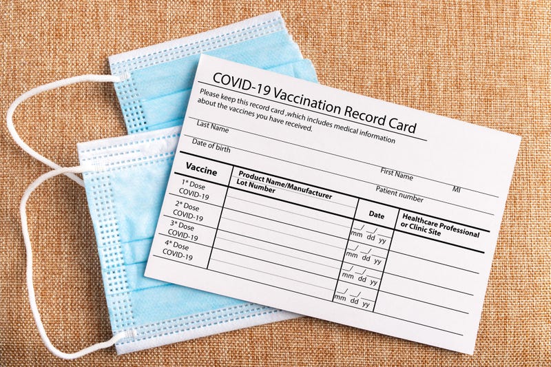 COVID-19 vaccine card.