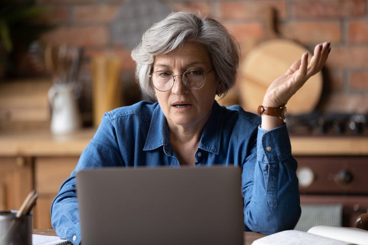 Person having issues with a computer.