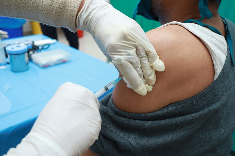 Needle in arm