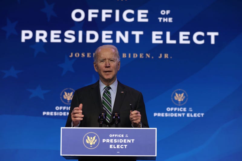 U.S. President-elect Joe Biden speaks during an announcement January 16, 2021
