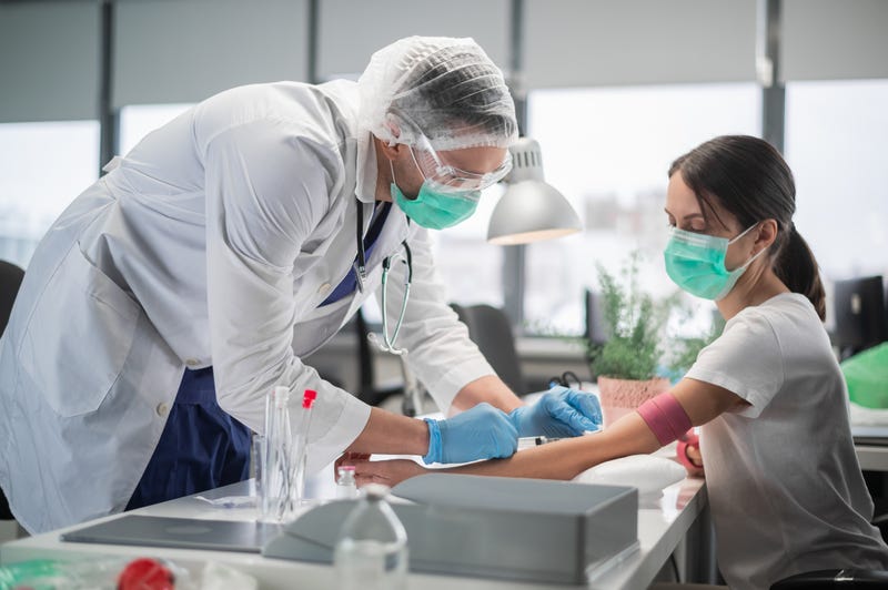 person receiving a blood test