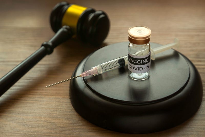 Law and vaccination concept.