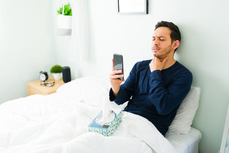 Calling in sick stock photo.