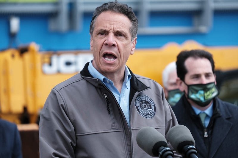 Governor Andrew Cuomo speaks at Bay Park Water Reclamation Facility on Earth Day on April 22, 2021 in East Rockaway, New York