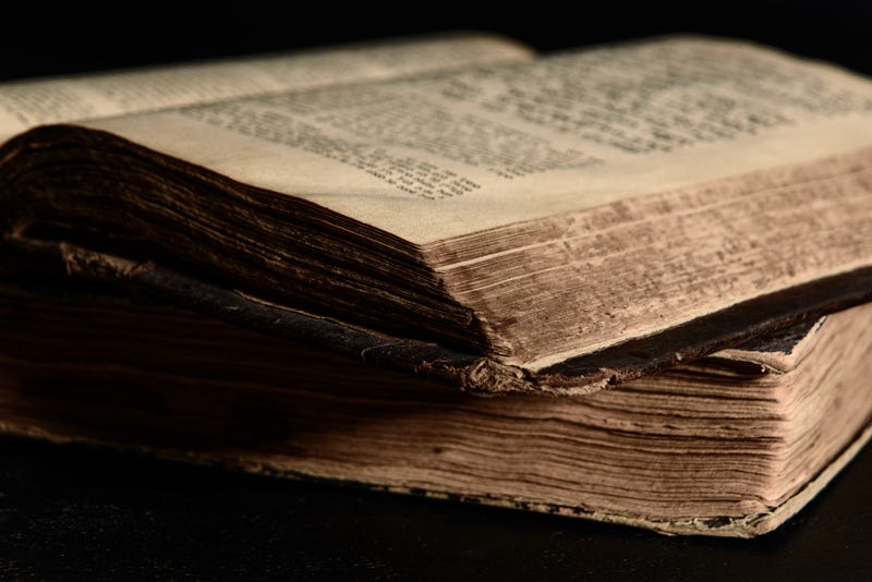 bible shot from the side