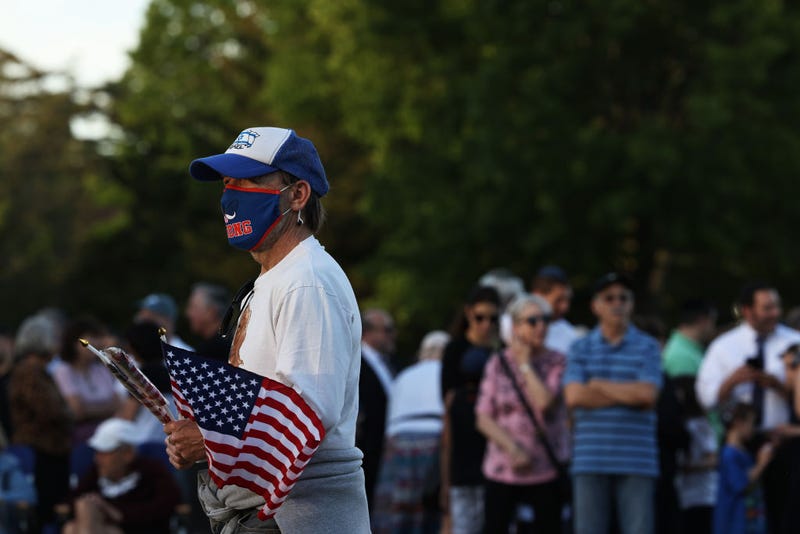 People attend a rally denouncing anti-Semitic violence on May 27, 2021 in Cedarhurst, New York.