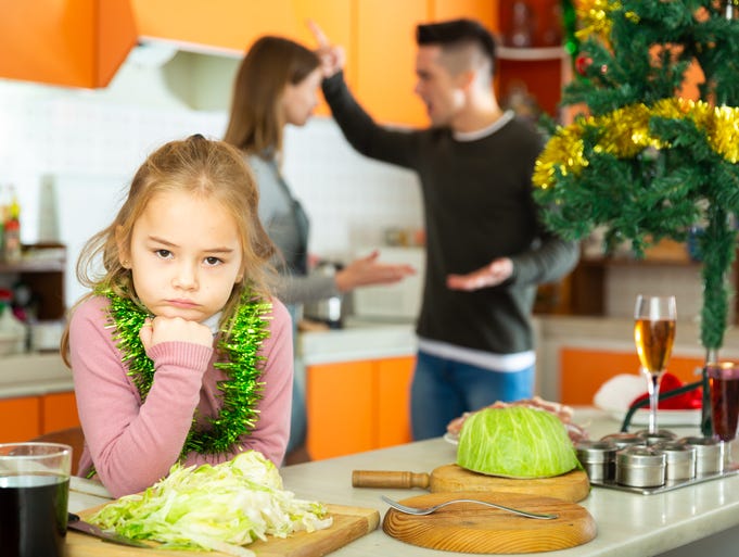 Couple arguing about Christmas