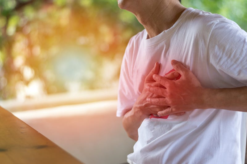 Heart pain stock photo.