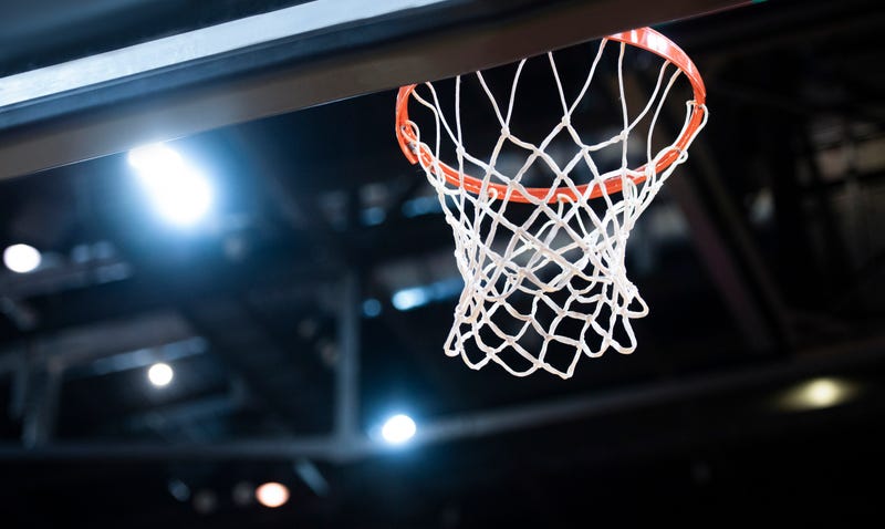 Basketball hoop isolated on black background