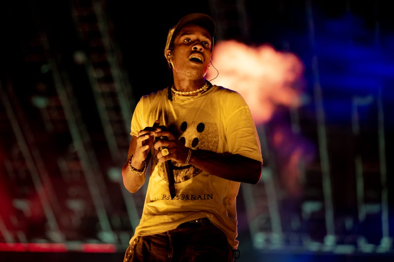 A$AP Rocky performs on stage during Rolling Loud at Hard Rock Stadium on July 23, 2021 in Miami Gardens, Florida.