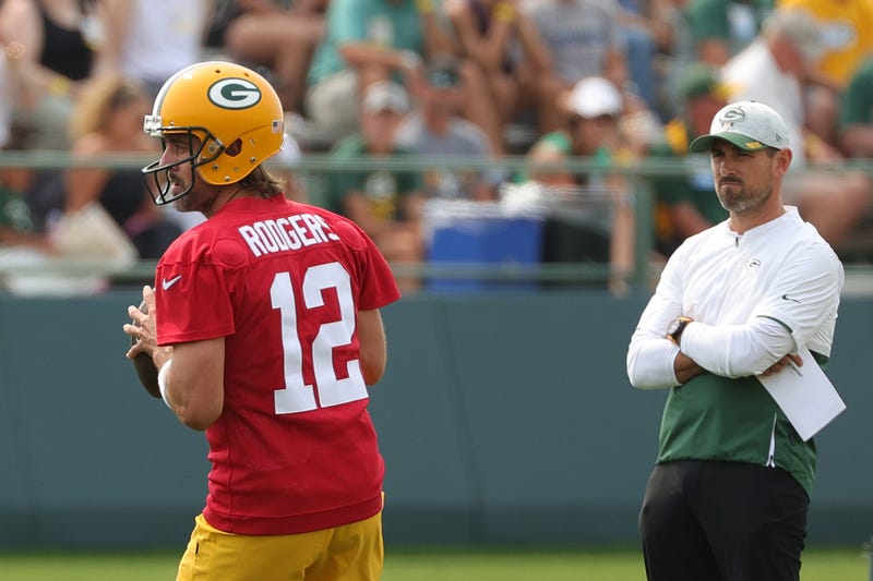 Packers quarterback Aaron Rodgers and head coach Matt LaFleur.