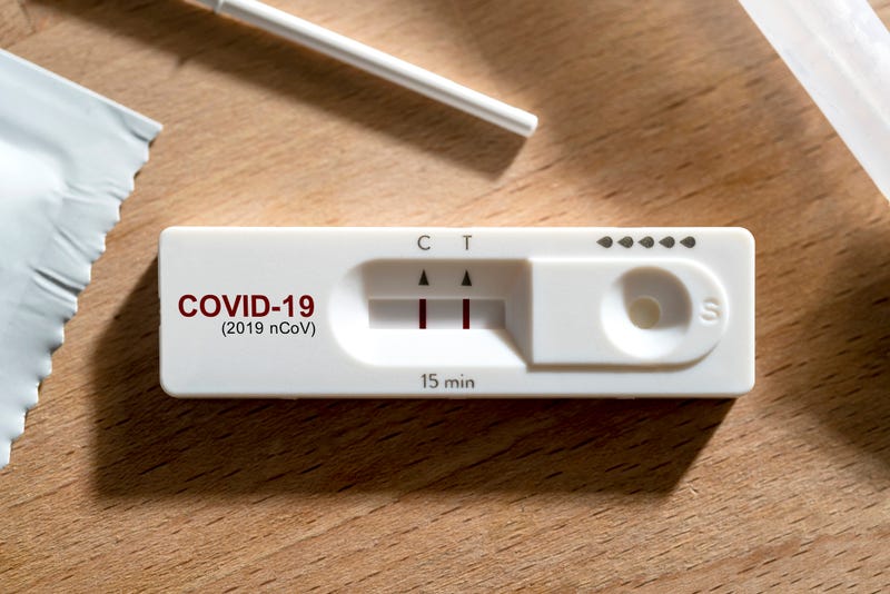 close up positive show result of covid infected show on nasal rapid self test kit at home