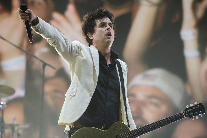 Billie Joe Armstrong of Green Day performs during the Hella Mega Tour at Wrigley Field on August 15, 2021 in Chicago, Illinois.