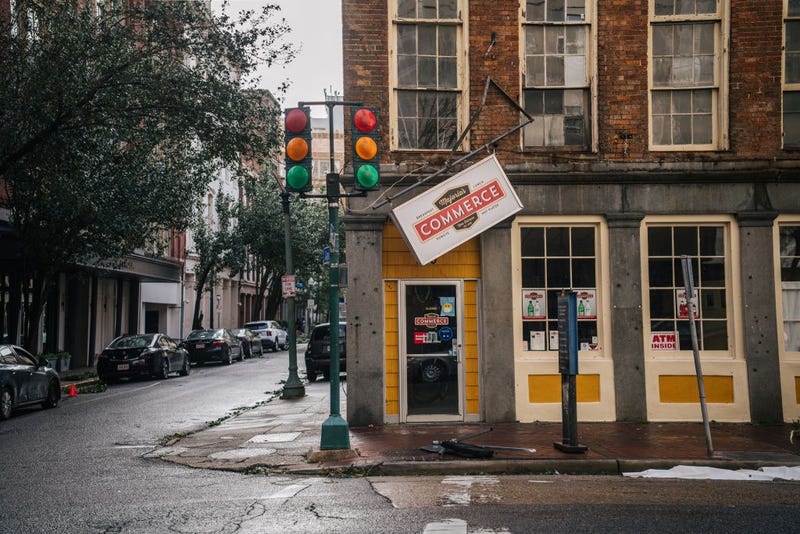 A building damaged after Hurricane Ida passed through New Orleans.
