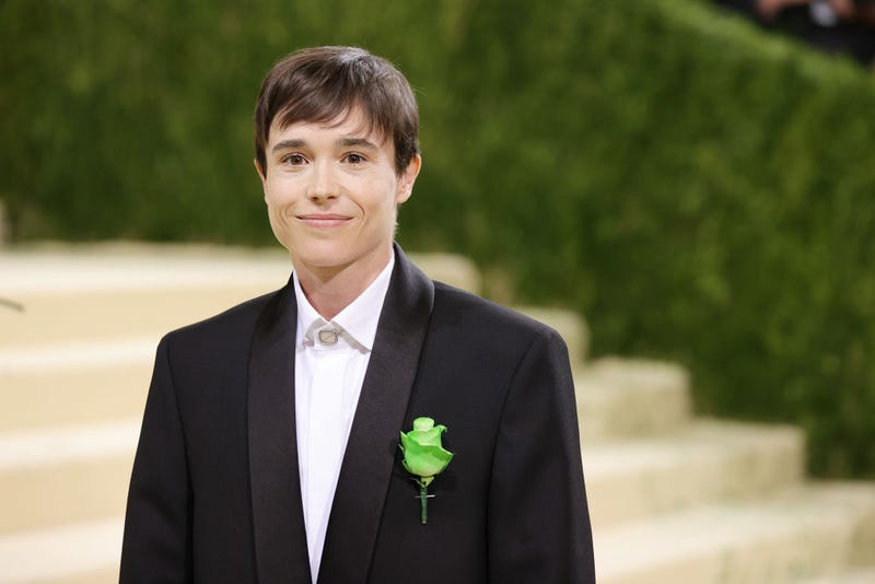 Elliot Page attends The 2021 Met Gala Celebrating In America: A Lexicon Of Fashion at Metropolitan Museum of Art on September 13, 2021 in New York City