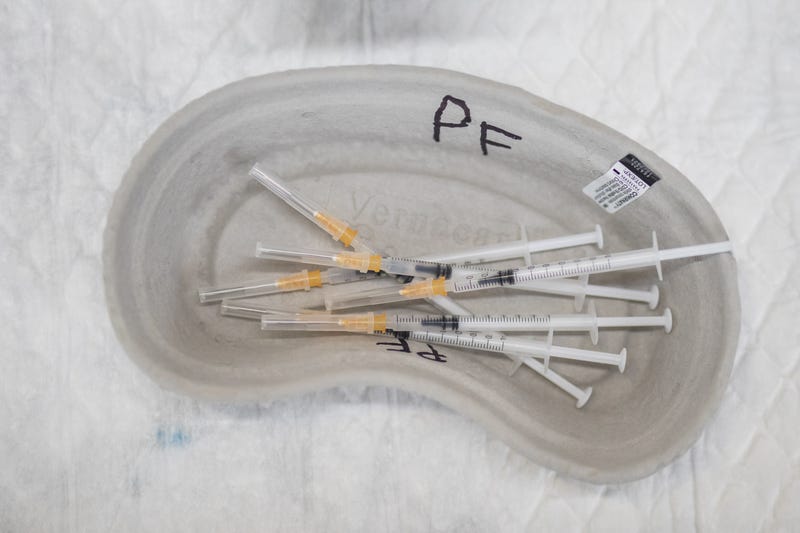 Pfizer vaccines against Covid-19 prepared for injection to patients as a third dose on September 15, 2021 in Ibiza, Spain.