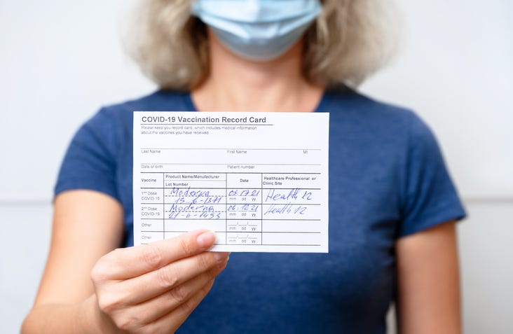 Vaccination card.