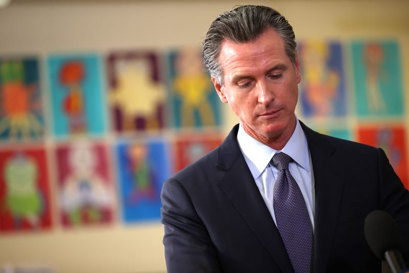 California Gov. Gavin Newsom speaks during a news conference after meeting with students at James Denman Middle School on October 01, 2021 in San Francisco, California.