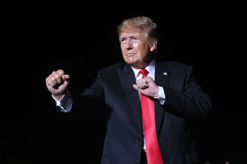 Former President Donald Trump speaks to supporters during a rally at the Iowa State Fairgrounds on October 09, 2021 in Des Moines, Iowa. This is Trump's first rally in Iowa since the 2020 election. (Photo by Scott Olson/Getty Images)