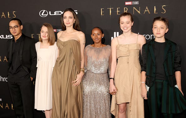 Angelina Jolie and her children