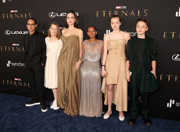 Angelina Jolie and children