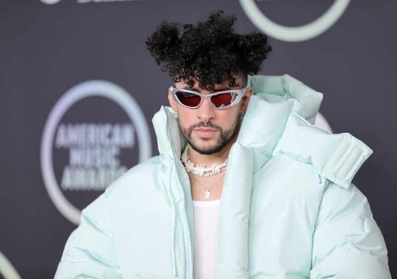Bad Bunny attends the 2021 American Music Awards at Microsoft Theater on November 21, 2021 in Los Angeles, California.