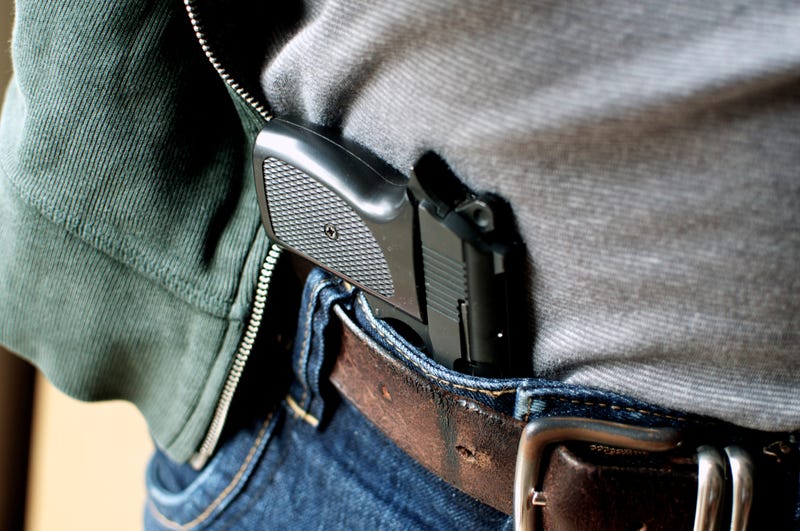 Pistol hidden in belt