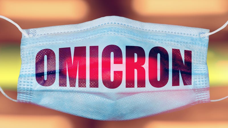 protective face mask with Omicron text