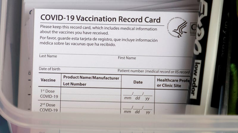 A COVID-19 vaccine card.