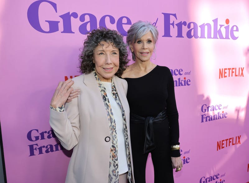 Lily Tomlin and Jane Fonda attend the Los Angeles Special FYC Event For Netflix's "Grace And Frankie" at NeueHouse Los Angeles on April 23, 2022 in Hollywood, California