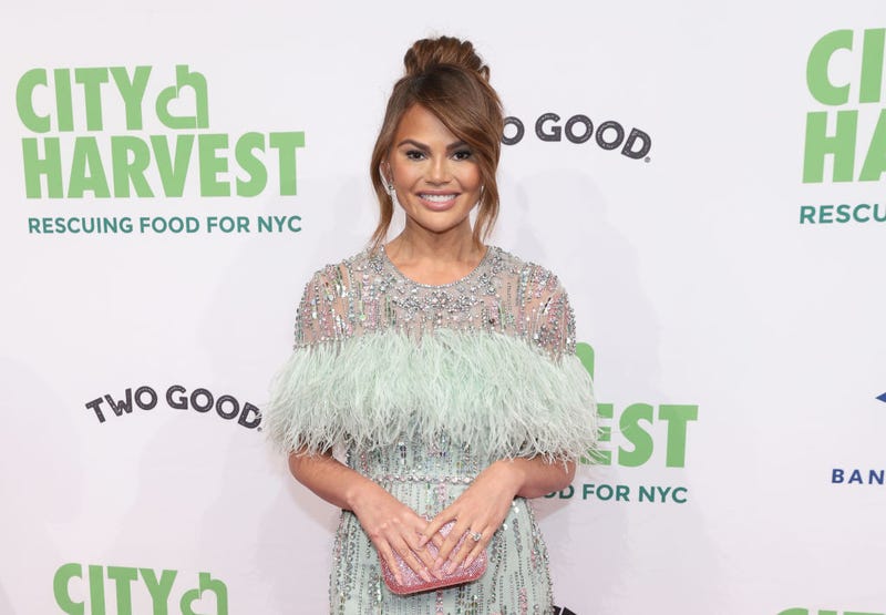 Chrissy Teigen attends the City Harvest Presents The 2022 Gala: Red Supper Club at Cipriani 42nd Street on April 26, 2022 in New York City