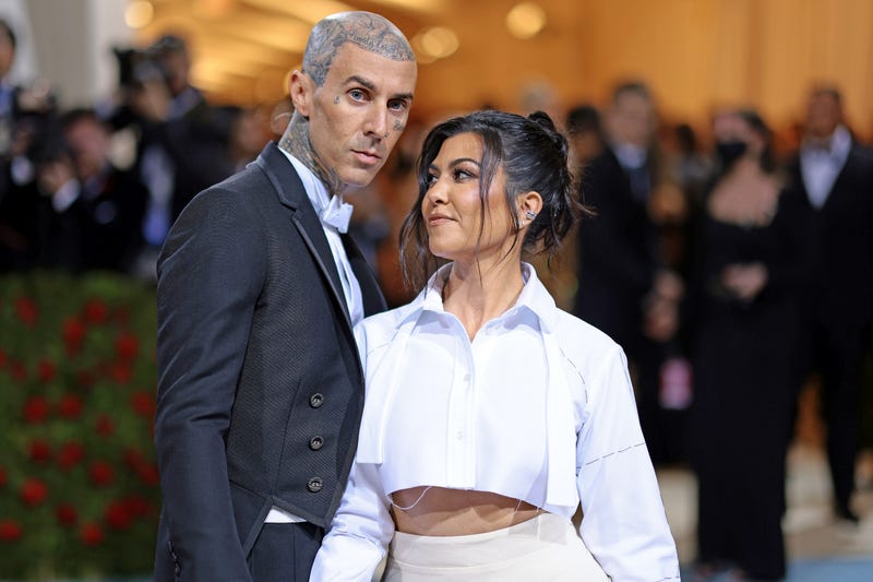 Travis Barker and Kourtney Kardashian attend The 2022 Met Gala Celebrating "In America: An Anthology of Fashion" at The Metropolitan Museum of Art on May 02, 2022 in New York City.