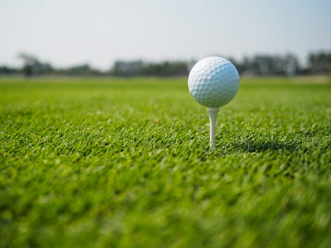 Golf ball on tee