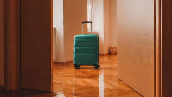 Suitcase on the floor of an apartment
