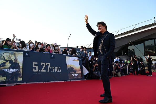 Actor Tom Cruise attends the red carpet for the Japan Premiere of "Top Gun: Maverick" at Osanbashi Yokohama on May 24, 2022 in Yokohama, Kanagawa, Japan.