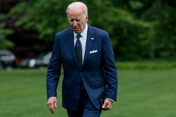 U.S. President Joe Biden walks on the South Lawn of the White House after returning from his first trip to Asia as president on May 24, 2022 in Washington, DC.