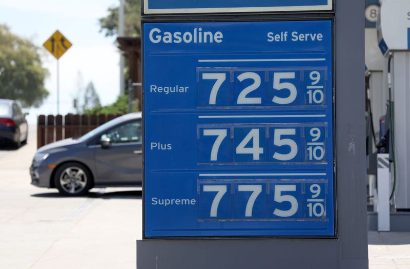 Gas prices over $7.00 a gallon are displayed at a Chevron gas station on May 25, 2022 in Menlo Park, California.