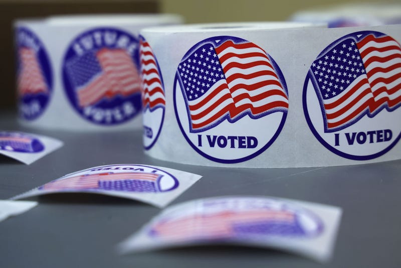 I Voted" stickers are seen at a polling station at Rose Hill Elementary School during the midterm primary election on June 21, 2022 in Alexandria, Virginia. In two of the most competitive districts in the U.S., Virginians will be choosing Republican nominees to take on Democratic incumbents Rep. Elaine Luria (D-VA) and Rep. Abigail Spanberger (D-VA). (Photo by Alex Wong/Getty Images)