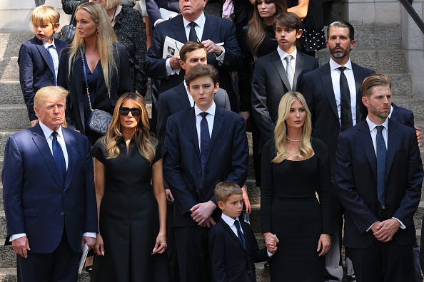 Donald and Melania Trump attend Ivana Trump's funeral