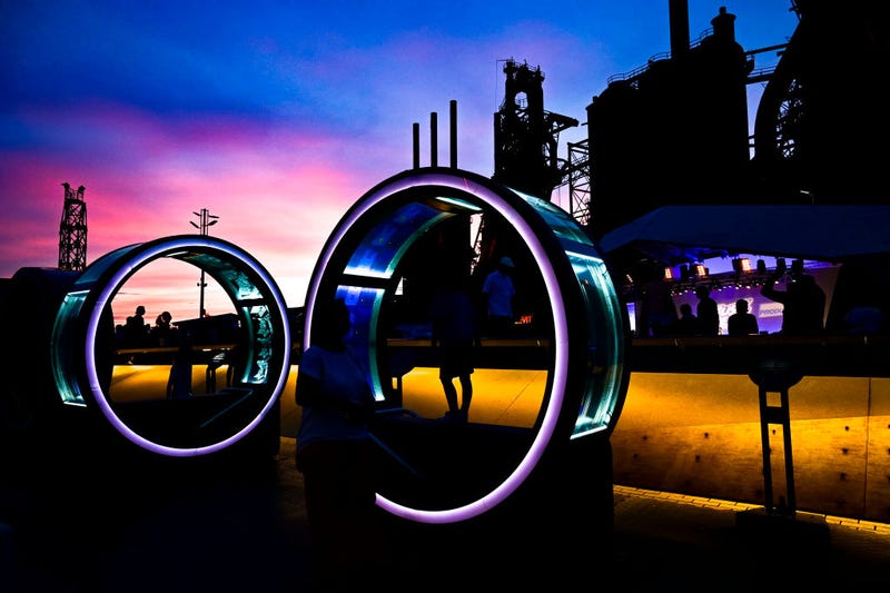 A general view of the Steel Stacks of Bethlehem Steel during Musikfest on Aug. 10, 2022, in Bethlehem, Pennsylvania.
