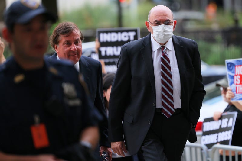 Former Trump Organization chief financial officer Allen Weisselberg arrives for a hearing on his criminal case at Manhattan Criminal Court on August 12, 2022 in New York City