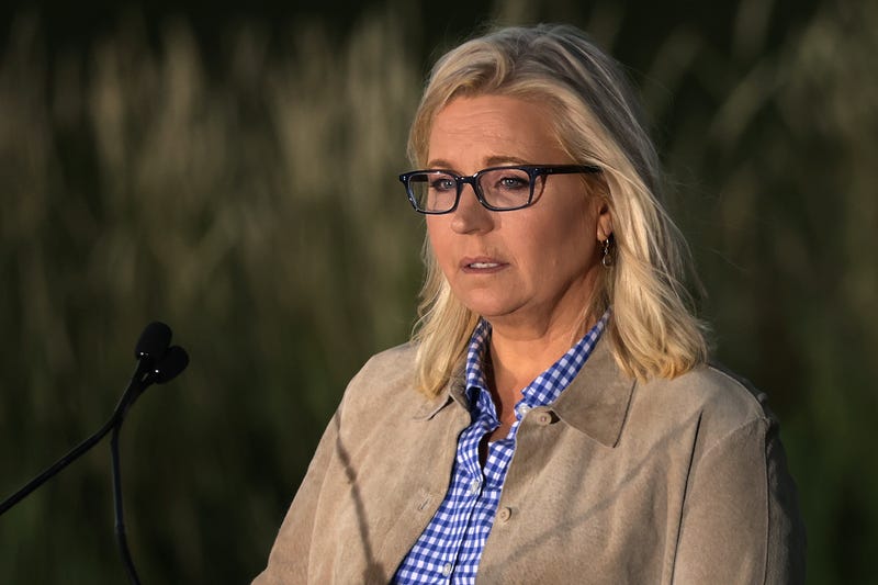 U.S. Rep. Liz Cheney (R-WY) speaks to supporters at a primary night event August 16, 2022 in Jackson, Wyoming. Cheney conceded her loss in today's primary.