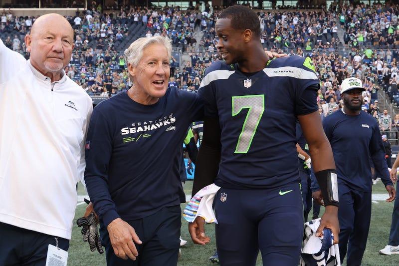 Geno Smith and Pete Carroll