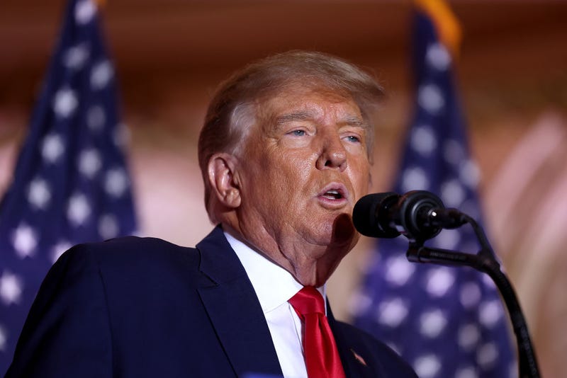 Former U.S. President Donald Trump speaks during an event at his Mar-a-Lago home on November 15, 2022 in Palm Beach, Florida. Trump announced that he was seeking another term in office and officially launched his 2024 presidential campaign. (Photo by Joe Raedle/Getty Images)