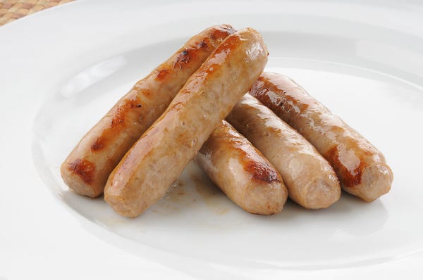 Sausage links on a plate