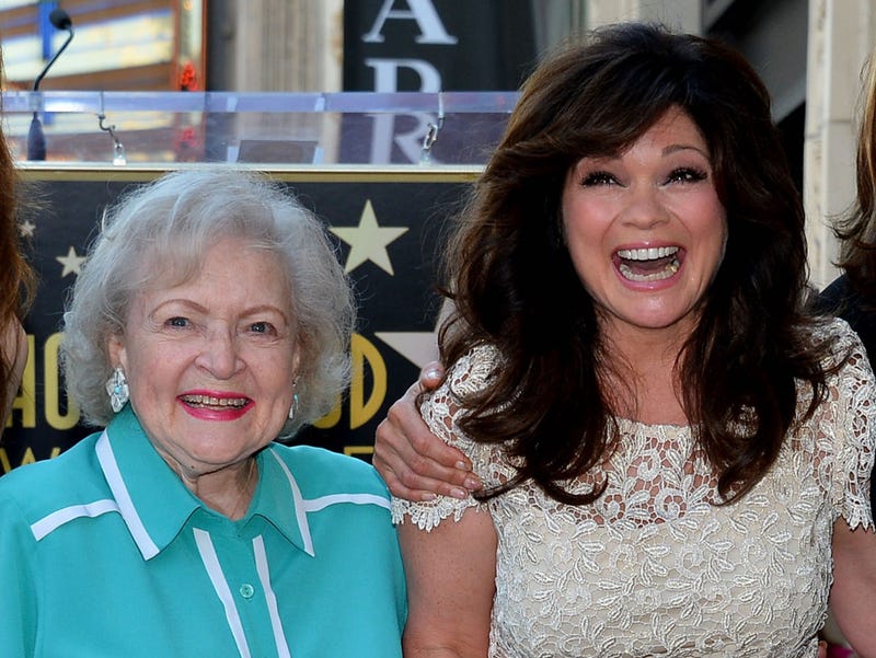 "Hot in Cleveland" costars Betty White and Valerie Bertinelli at the Hollywood Walk of Fame in 2012