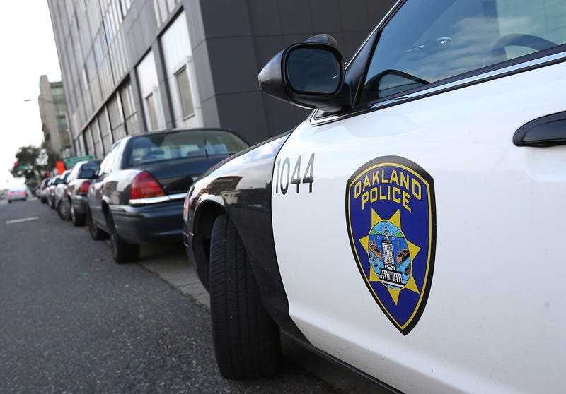 An Oakland Police patrol car sits in front of the Oakland Police headquarters on December 6, 2012 in Oakland, California.